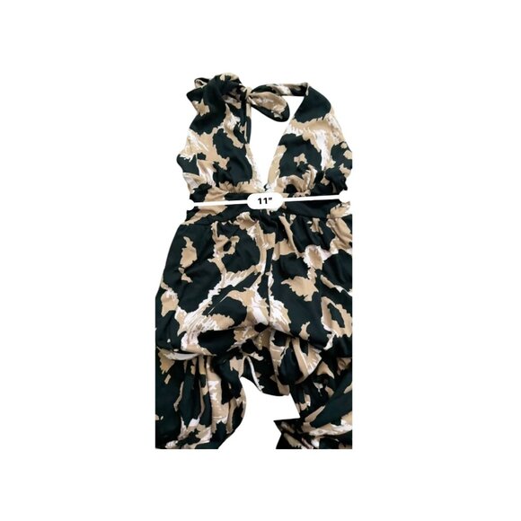 Diane Von Furstenberg x Target Women XS Leopard Halter Jumpsuit Black/Tan/Pink - Picture 5 of 8